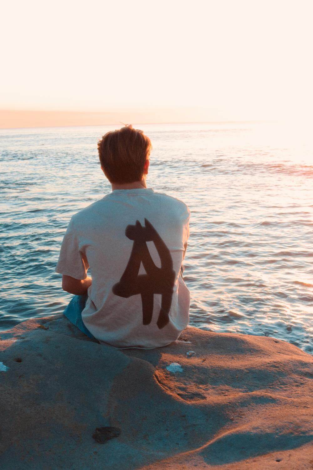 Jonah Genser model shot LA RF logo tshirt